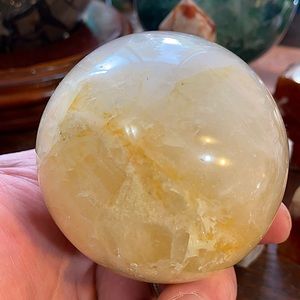 🔥SALE🔥 Honey Calcite Crystal Sphere With Sparkles And Rainbows!